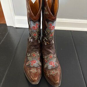 Old Gringo Boots - Floral Western Chic! Size 8B, Brown Leather